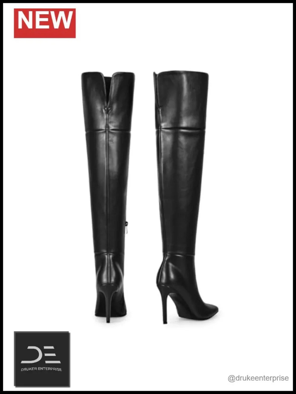 Faux Leather Over the Knee Stiletto Heel Boots for Women